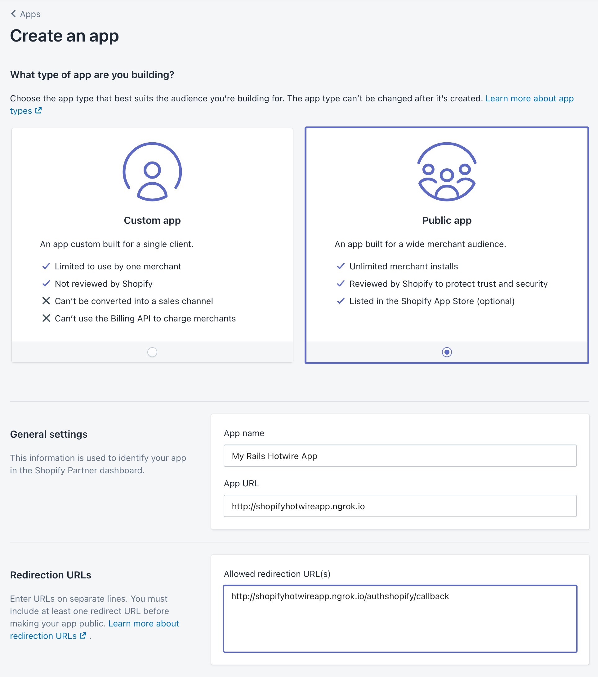 Create new app